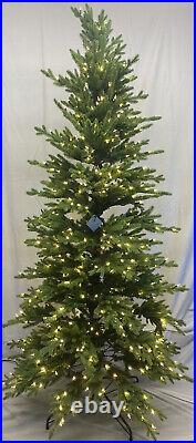 BALSAM HILL Red Spruce Slim 7.5ft PRELIT Christmas Tree withCandlelight LED Lights