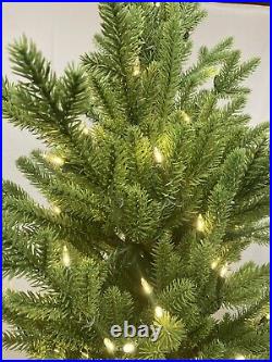 BALSAM HILL Red Spruce Slim 7.5ft PRELIT Christmas Tree withCandlelight LED Lights