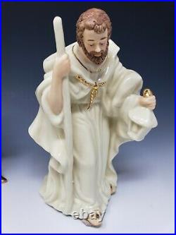 BELLEEK Holy Family & The Wiseman-Fine Irish Porcelain Nativity with Gold Trim