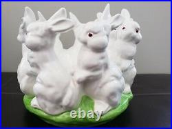 BELLINI Italy 7 Bunny Rabbit Centerpiece Dish Easter Bunnies 6#