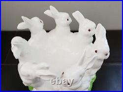 BELLINI Italy 7 Bunny Rabbit Centerpiece Dish Easter Bunnies 6#