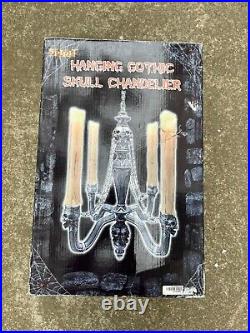 BRAND NEW Sealed Spirit Halloween Hanging Gothic Skull Chandelier lighted