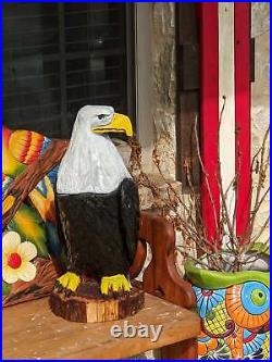 Bald Eagle Statue, Hand Carved Eagle Art, Yard & Home Decor, Chainsaw Art