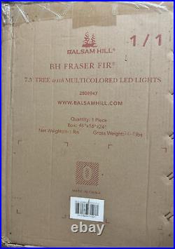 Balsam, BH fraser Fir, 7.5' Christmas tree with Multi Colored LED lights