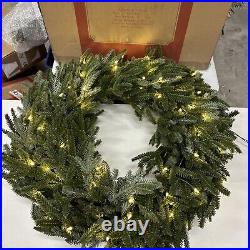 Balsam Hill 36 Wreath Candlelight LED Electric Open $349 (Box has rip)