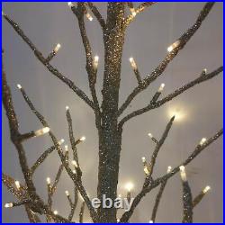 Balsam Hill 5' CHAMPAGNE GLITTER LED TREE Light Up Tree New And Open Box