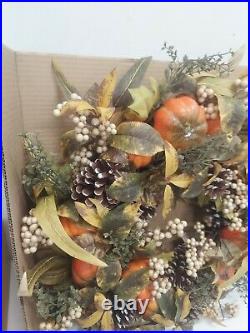 Balsam Hill Autumn Abundance Wreath 28 UV Protected Wreath #4001600 Open Box