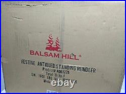 Balsam Hill Festive Antique Standing Deer 31x10.5 Indoor/Outdoor-NewithOpen Box