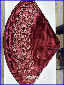 Balsam Hill Luxe Embroidered Velvet Christmas Tree Skirt 72 Open $229