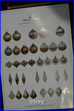 Balsam Hill Ornaments designed by Nicole Miller set of 36 EUC GORGEOUS