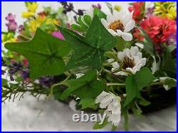 Balsam Hill Outdoor Meadow Wreath 22 UV-Protected Spring/Summer Wreath NewithOpen