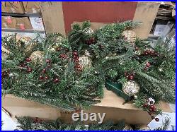 Balsam Hill Pine Peak Holiday Garland 10 Ft Clear LED Battery 2-PACK $459 OPEN