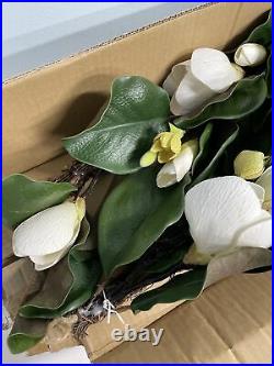 Balsam Hill Spring Magnolia Garland 6 Foot Newith Open Box Return Damaged Box