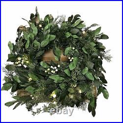 Balsam Hill White Berry Wreath 24 Prelit Open $149