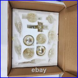 Balsam Hill Winter White Glass Ornaments Set of 25 Holiday Decorations