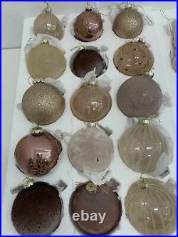 Balsam Hill Winter Wishes Ornaments Newith Open Box Glass/Velveteen Set of 25