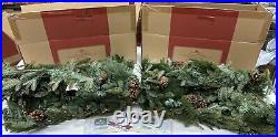 Balsam Hill Wintry Woodlands 10 Foot Garland (2-PACK) Candlelight LED $498 Retai