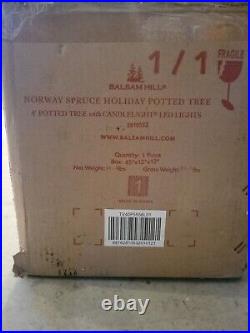 Balsam Hill trees potted artificial led candlelight 4 foot norway spruce