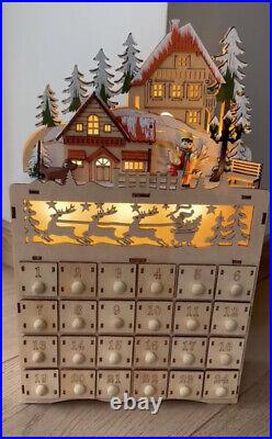 Beautiful Martha Stewart Christmas DIY Paint Advent Calendar House Wood LED