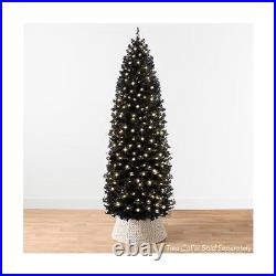 Best Choice Products 12ft Pre-Lit Black Artificial Christmas Tree, Slim Artif