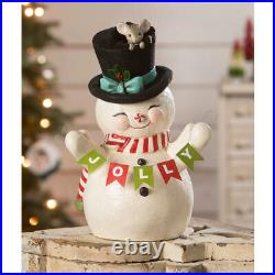 Bethany Lowe Christmas Holly Jolly Snowman Figurine TD2139 Free Ship