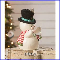 Bethany Lowe Christmas Holly Jolly Snowman Figurine TD2139 Free Ship