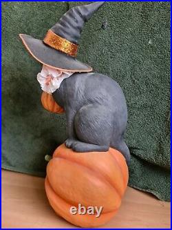Bethany Lowe Halloween Black Cat With Witches Hat Vintage Style Ornament TK Maxx
