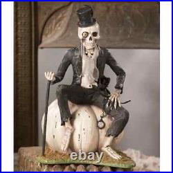 Bethany Lowe Halloween Mr Skeleton On Pumpkin Figurine 13''H