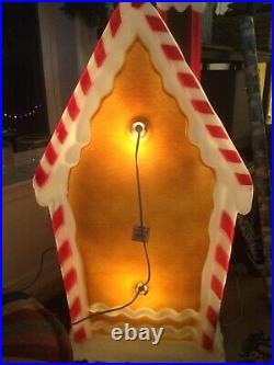 Blow Mold Ginger Bread House Lighted Yard Decoration Holiday Times 36 Christmas