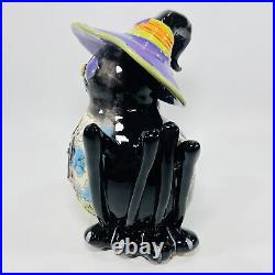 Blue Sky Clayworks Spider Witch Pumpkin Patch Halloween Tealight Candle Holder