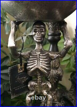 Brand New Halloween Metal Skeleton Holding Candy Dish Bowl 19