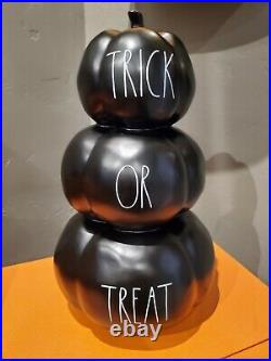 Brand New Rae Dunn Trick or Treat Three Stacked Pumpkins
