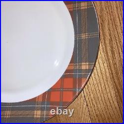 Brand New Williams Sonoma Autumn Plaid Charger Plates SET OF 4 12.5
