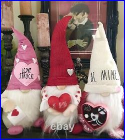 Brand Nwt Rae Dunn Rare Set Of 3 Valentines Day Plush Gnomes