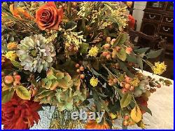 Breathtaking Large Custom Floral Centerpiece-$500 In High End Silk Flowers