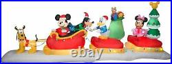 CHRISTMAS 15.5 FT ANIMATED MICKEY MOUSE SLED SLEIGH Airblown Inflatable MINNIE