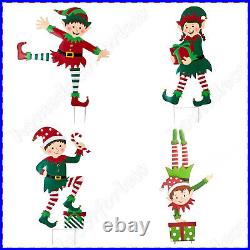 CHRISTMAS ELF YARD STAKE Holiday Festive Figure Outdoor Lawn Decor 4 CHOICES