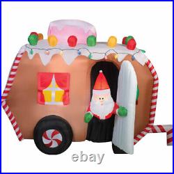 CHRISTMAS SANTA ANIMATED GINGERBREAD CAMPER RV Airblown Inflatable GEMMY