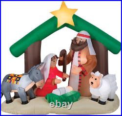 CHRISTMAS SANTA HOLY FAMILY NATIVITY SET JESUS Airblown Inflatable GEMMY