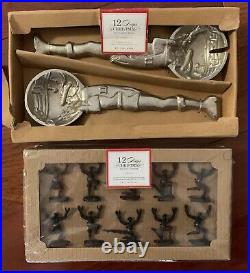 COMPLETE 12Pc 12 DAYS CHRISTMAS SERVING Piece SET 9 LADIES 5 Golden RINGS +