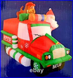 Celebrations Inflatable Airblown 7.5' Christmas Santa Claus in Fire Truck Engine