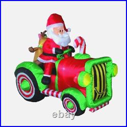 Celebrations Inflatable Airblown 7.5' Christmas Santa Claus on Holiday Tractor