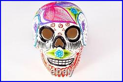 Ceramic Skulls Large x 8, Dia de los Muertos Skull Decor, Mexican Fiesta Decor