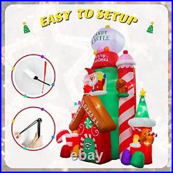 Christmas 10 Ft Inflatable Castle Candy with Santa Reindeer Penguin Decoration