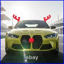 Christmas Antler Car Decorations Reindeer Antlers & Nose for Car Decorations