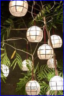 Christmas Capiz Balls String Lights 10pcs Set with Bulb US Seller? Brand New