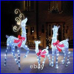 Christmas Decorations, 3-Piece Large Reindeer Family 3D Lighted Outdoor Decor