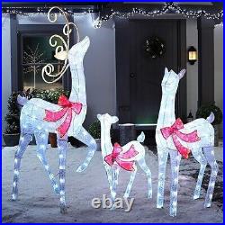 Christmas Decorations, 3-Piece Large Reindeer Family 3D Lighted Outdoor Decor