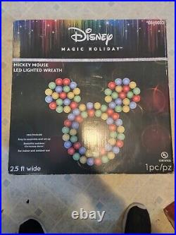 Christmas Disney Magic Holiday Mickey Mouse Led Lighted Wreath Large 30 New 2.5