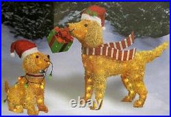 Christmas Dog Goldendoodle Set Family Pups Lighted Outdoor Yard Art Decor Indoor